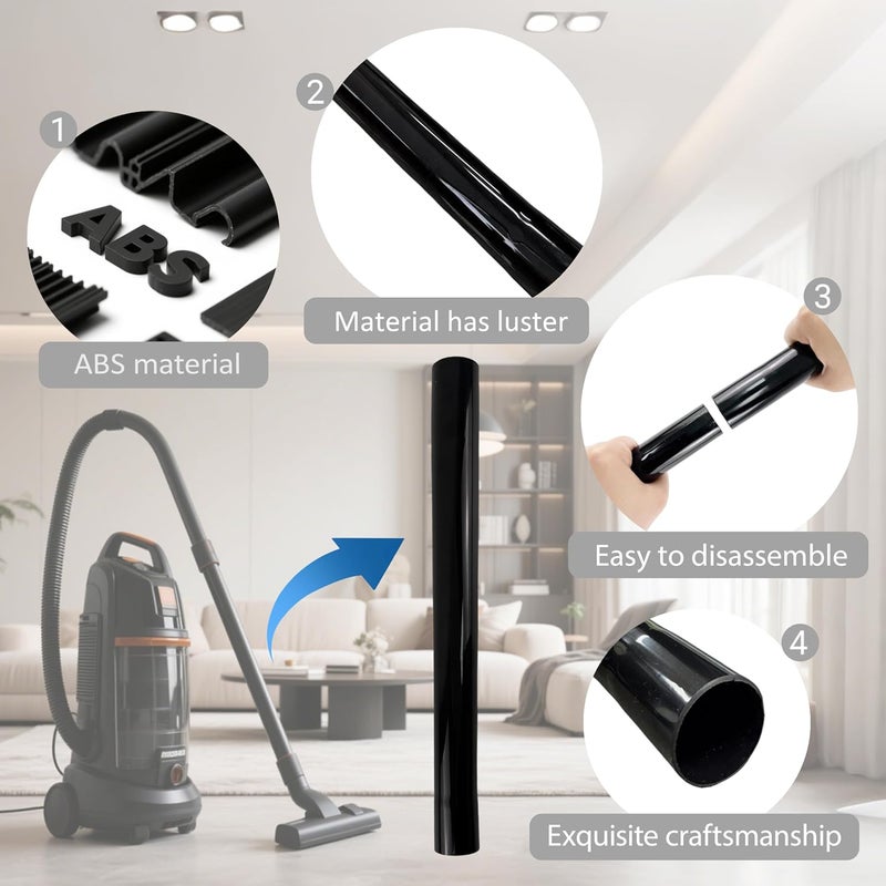 Frayot 4Pack Vacuum Extension Tubes, 1.25 Inch Diameter, 14.76 "and 17.71" Length - Black | Compatible with 1-1/4 Inch Hose Wet/Dry Vacuum Cleaners | Versatile Tool (Black, 2 P14.76" +2 P 17.71 ") - Image 3
